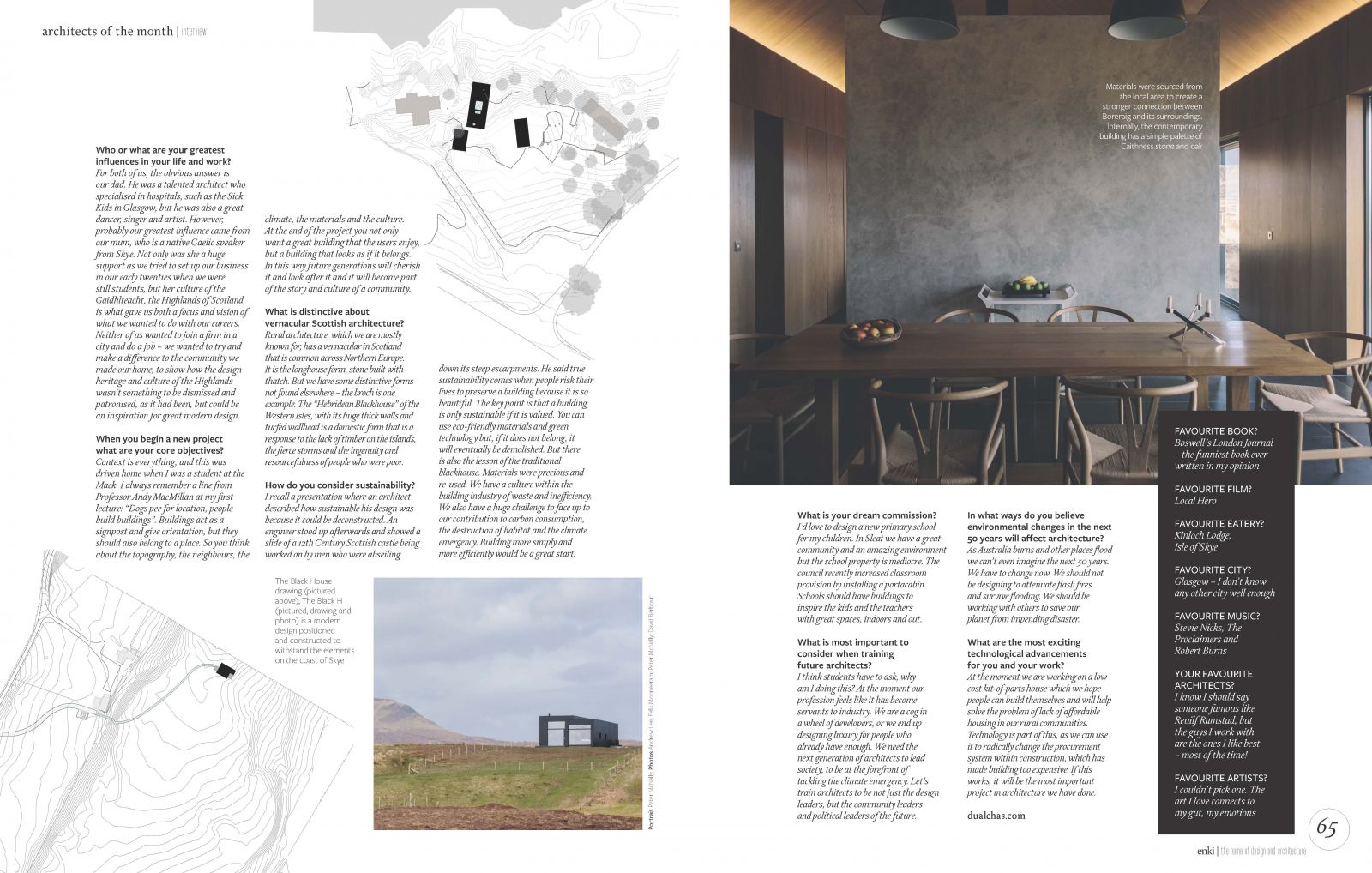 Dualchas 'Architects of the month' Enki Magazine